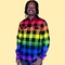 Tie Dye Rainbow Flannel - Purple Pride Flag Buffalo Plaid Shirt product 1